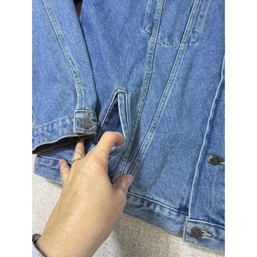 Chase Authentics Women's Blue XL Dale Earnhardt Jr NASCAR Racing Denim Jacket